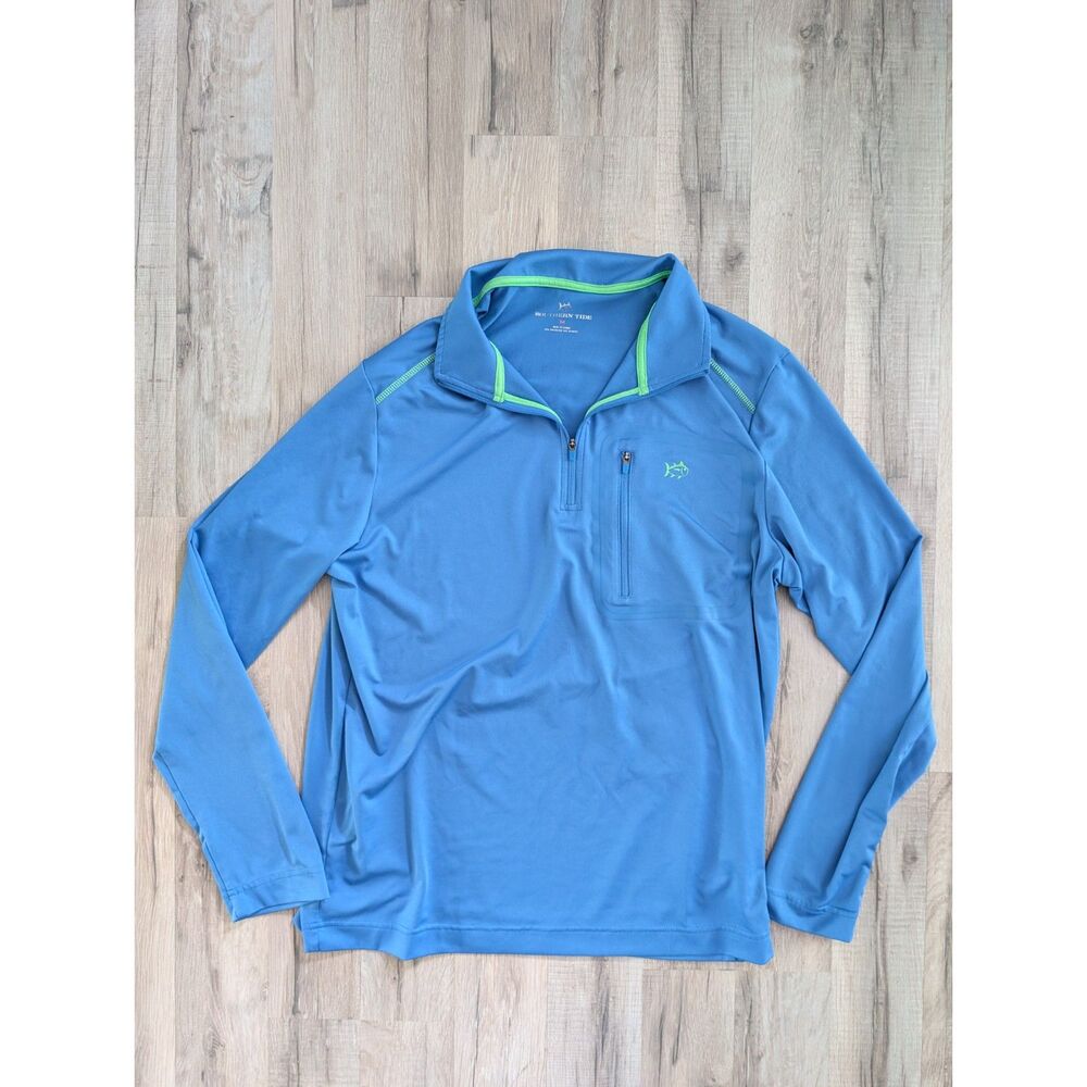 Southern Tide 1/4 Quarter Zip Performance Pullover in Blue, Medium (C3)